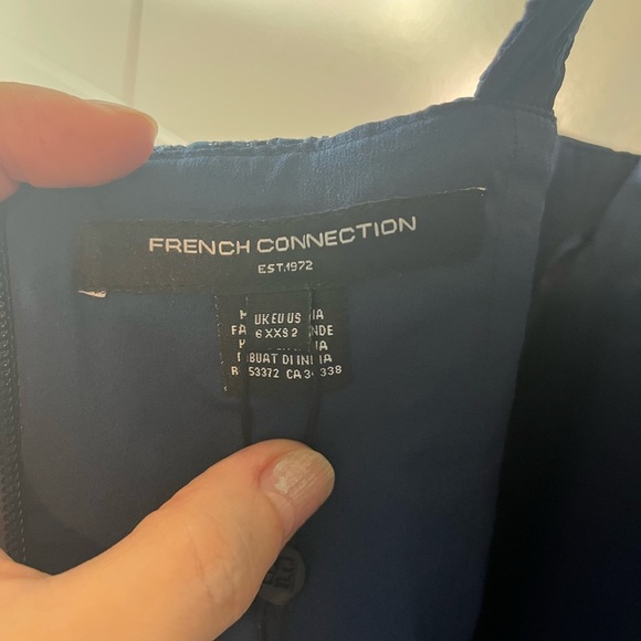 NWT French Connection Embroidered Strappy Midi Dress in Midnight Blue - Picture 9 of 17
